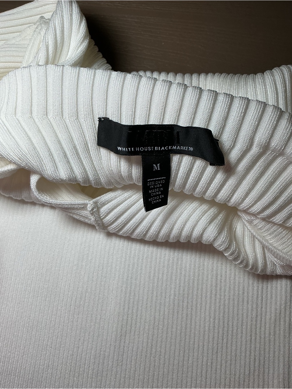 Cream Ribbed Cutout Mock Neck Sweater - Picture 6 of 9